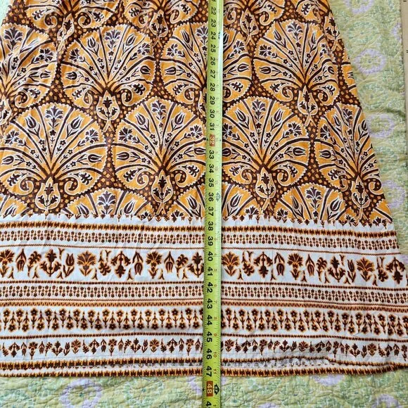 KNOX ROSE Women's Orange Brown Printed Wide Strap Tie-Front Dress Size L - Picture 8 of 9